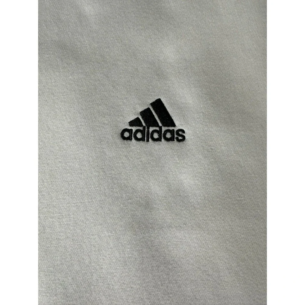 Adidas Three Stripes Crewneck Sweatshirt White Logo Fleece Pullover M Athleisure - Picture 6 of 12